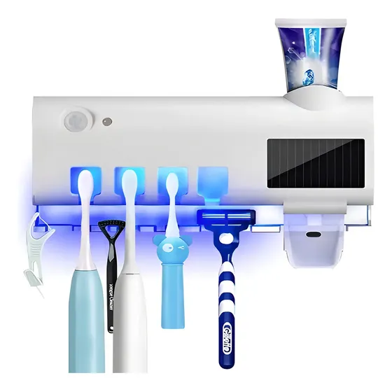Porta Cepillo + Esterilizador Elimina Bacterias Dentales Color Blanco | Cuotas sin interés