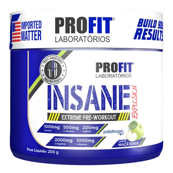 Pré Treino Insane Explosion 200g - Profit Sabor Maçã verde