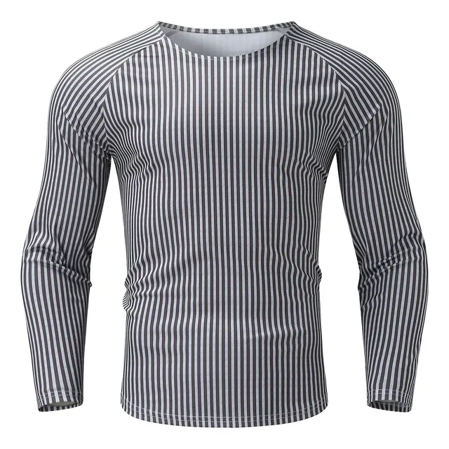 Camisa Manga Larga Para Hombre Blusa Cuadro Cuello Redondo