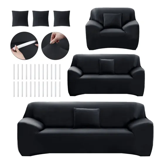 Juego De 6 Protector Cubre Sala Sedoso Elástico Funda Sillon