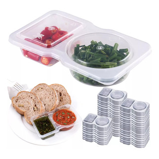 10/15/20/30/40/50 Pack Double Compartment Condiment 10/15/20/30/40/50 Pack Double Compartment Condiment