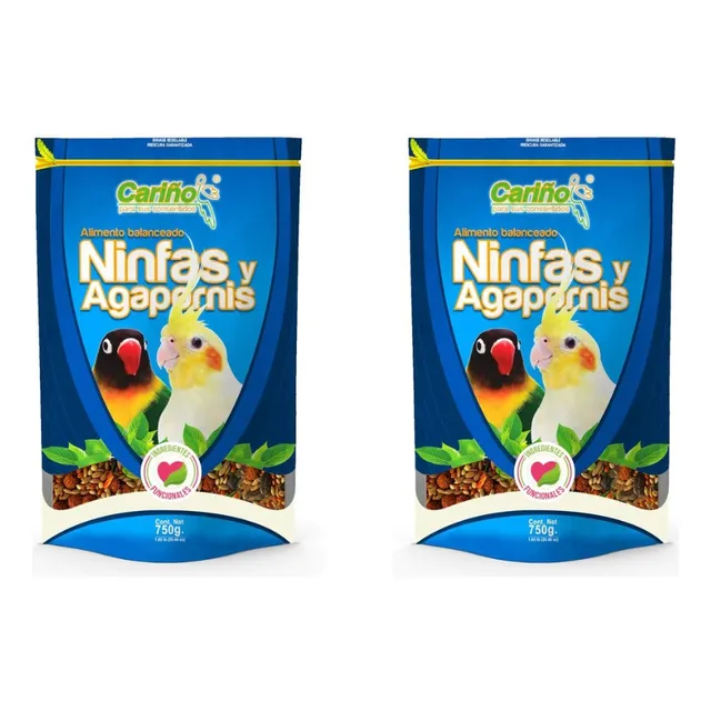 Alimento Comida Para Ninfas Cacatuas Y Agapornis 2 Pz 1.5 Kg