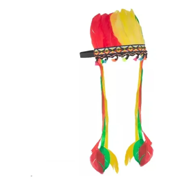 Penacho De Indio(a) Con Plumas Disfraz Diadema Balaca