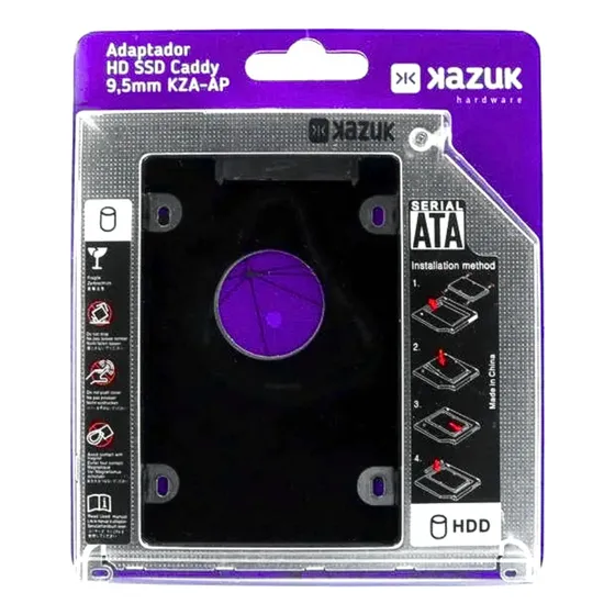 Adaptador Caddy Compatível Macbook Apple Hd Ssd 9.5mm Kazuk