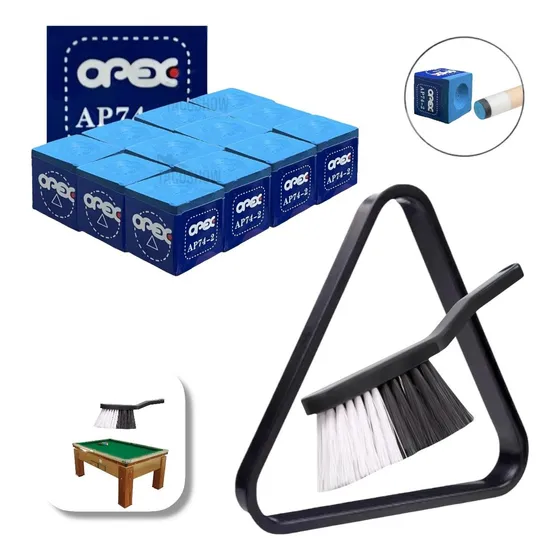 Triangulo Para Bola Bilhar Escova Limpeza Mesa Giz Original