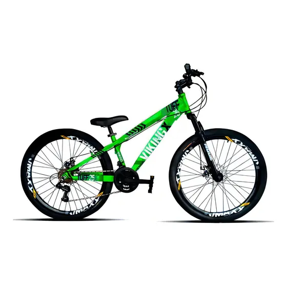 Bicicleta mountain bike VikingX Tuff 25 R26 tamanho do uadro 13.5" - verde/azul/branco