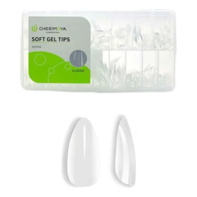Tips Soft Gel Press On Uñas Almendra M 512pcs Cherimoya