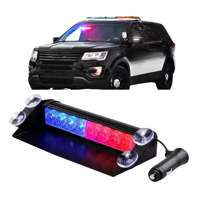 Giroflex Parabrisa Led Vermelho Azul Ventosa E Suporte