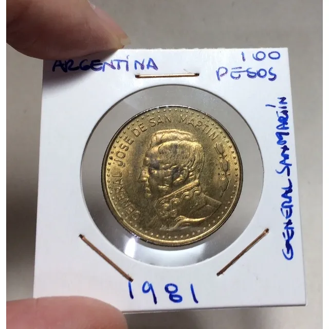 Moneda  Argentina San Martin  100 Pesos 1981 #2 Bello Toning