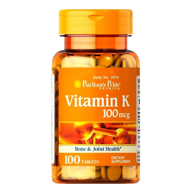 Vitamina K 100 Mcg 100 Tabs Puritans Pride Gmo Gluten Free