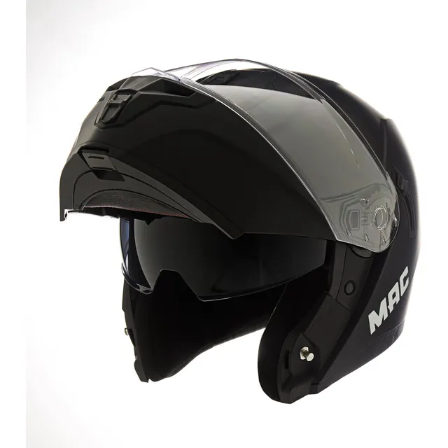 Casco Moto Rebatible Mac Oficial Blaze Solid Negro Mate