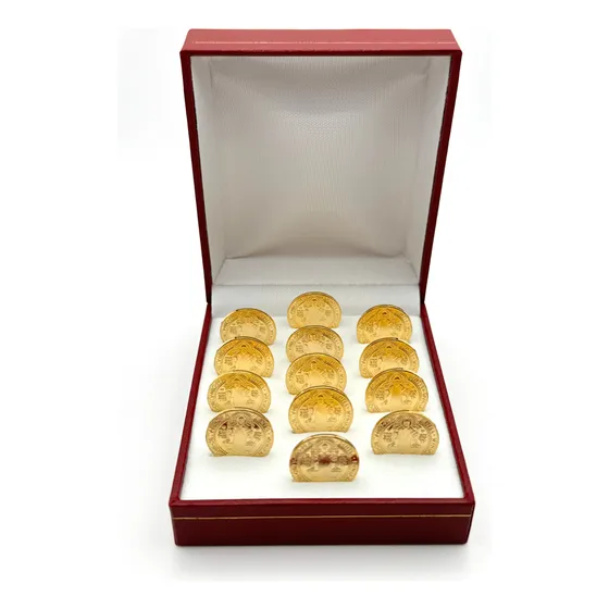Arras Matrimoniales Baño 24k Oro Set Boda Wedding Unity Coin