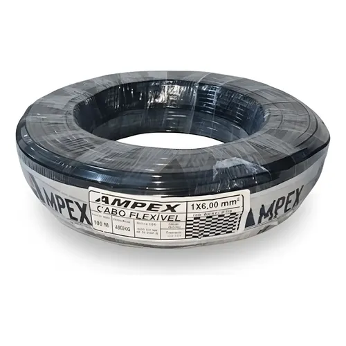 Cabo PP 2x1,5mm 15m Cobre Preto Rolo Proteção UV 300/500V
