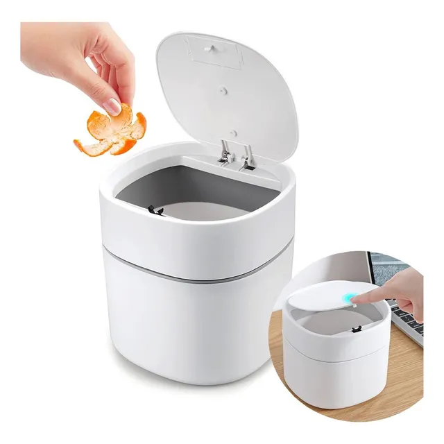 Papelera De Plástico Para Mesada Tapa 2l Limpieza Cesto Mini
