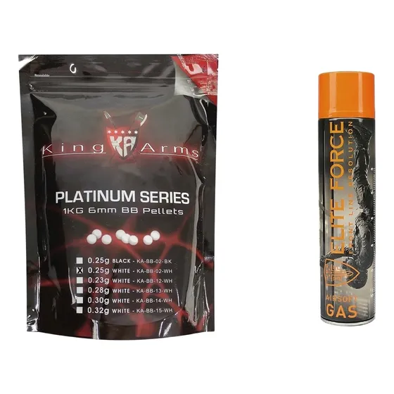 Balines 6 Mm 4000 Un (1 Kg) De 0.25g + Green Gas (600 Ml). 