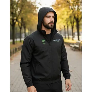 Jaqueta Masculino Corta Vento Monster 02 Capuz Impermeável Preto G M