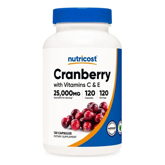 Cranberry 25000 Mg Con Vitamina C E Americana Nutricost Sabor Natural