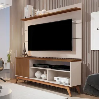 Rack Com Painel Para Tv Até 50 Polegadas Malbec 1 Porta 1 Cor Off White Rack Com Painel Para Tv Até 50 Polegadas Malbec 1 Porta 1 Cor Off White