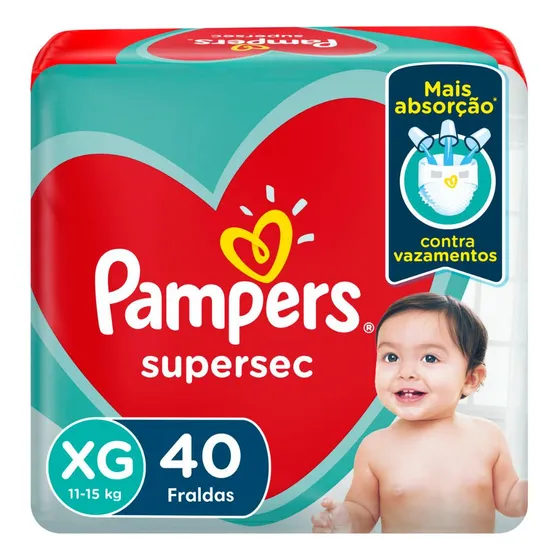 Fralda Pampers Supersec Xg 40 Unidades