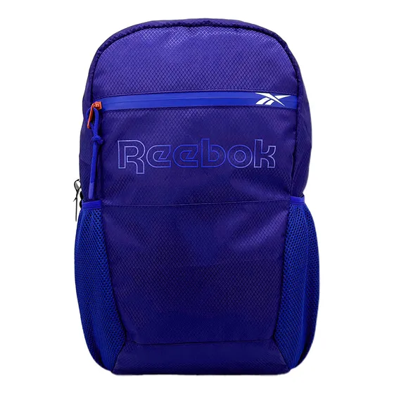 Mochila Reebok 19 PuLG Deportiva Viaje Nylon Resistente Color Azul Diseño De La Tela Lisa