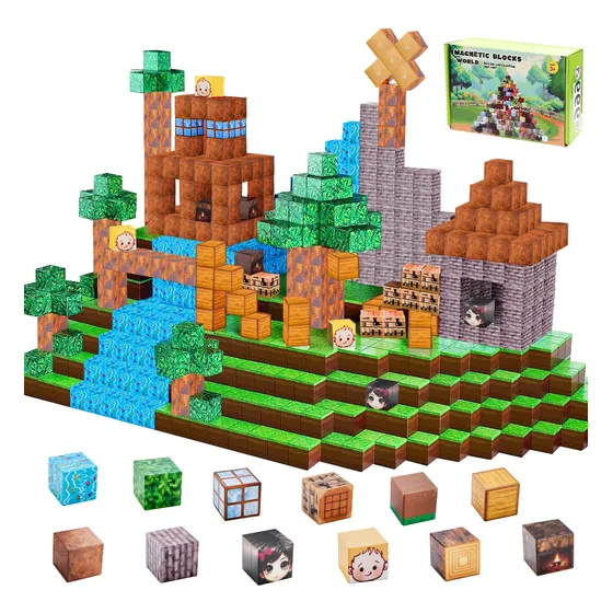 Juguetes De Bloques Construcción Magnéticos Para Niños 62pzs, Juguetes Imán de Cubos Construcción, Stem Creativos Montessori Juguetes para Apilar y Construir, Juguete Educativo Regalo de Navidad Niño