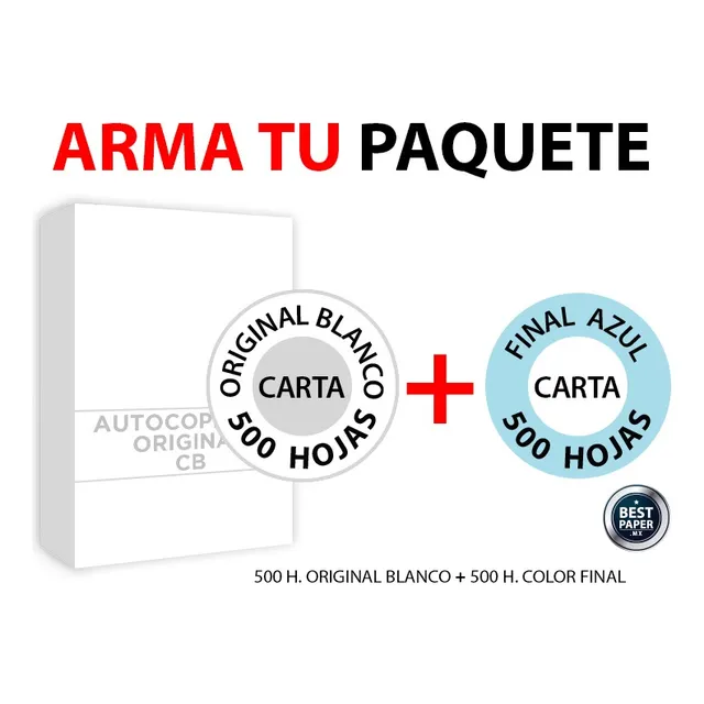 Autocopia B P Original Blanco Carta + Final Azul - 1,000h