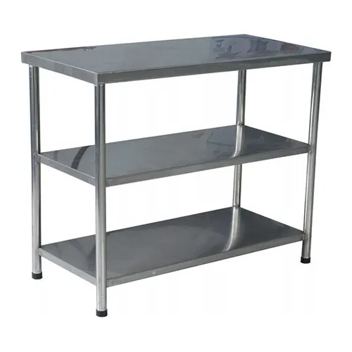 Mesa De Trabajo 3 Niveles En Acero Inoxidable 60x110