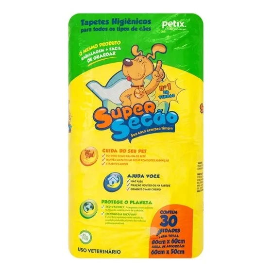 Jogo 30 Tapete Higiênico Pets Para Cães Com Atrativo 80x60cm