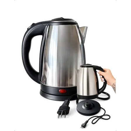 Chaleira Elétrica Inox 1.8l Café Chá Aquecimento Rápido Prateado 127v