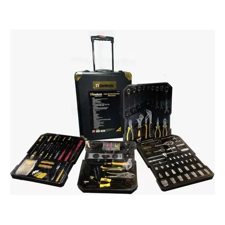 Jogo De Ferramentas 399 Peças Titanium 05730 Maleta Com Rodas Preto