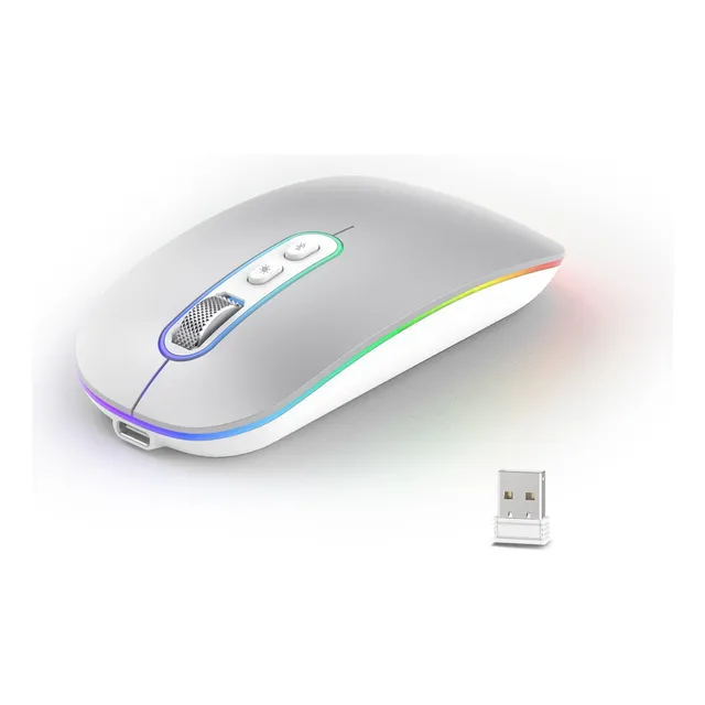 Ratón Inalámbrico Recargable Bluetooth Modo Dual Delgado 2.4