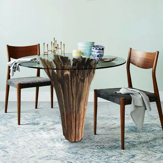Mesa De Comedor Redonda · Base Tipo Tronco