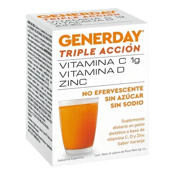 Generday Triple Acción Estuche X 10 Sobres. De Fábrica. Sabor Naranja