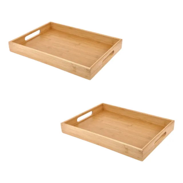 Kit X2 Bandeja De Bambú Para Servir Para Cocina Sala De Star Marrón