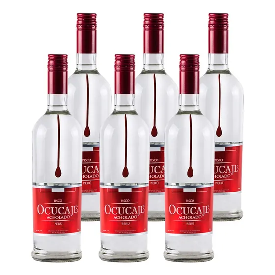 Pack X6 Pisco Gota Ocucaje Acholado 700 Ml