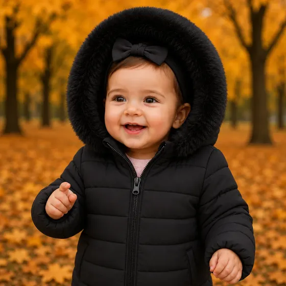 Jaqueta puffer bobojaco de frio para bebe