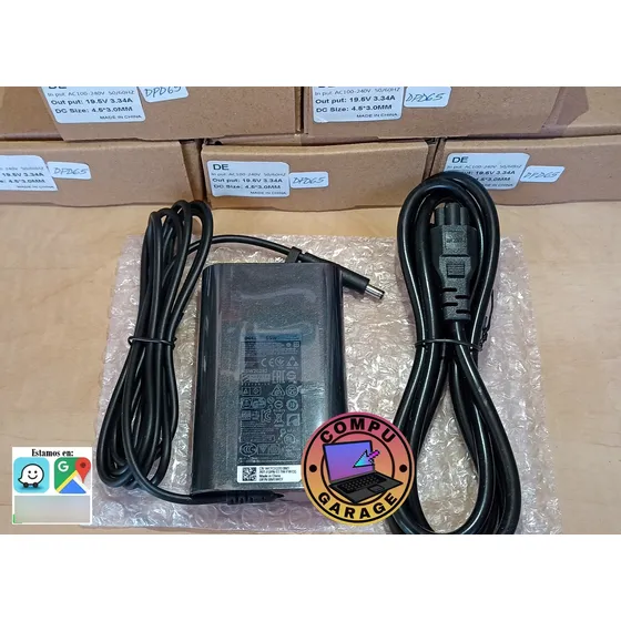 Cargador Original Para Laptop Dell 65w Punta Delgada