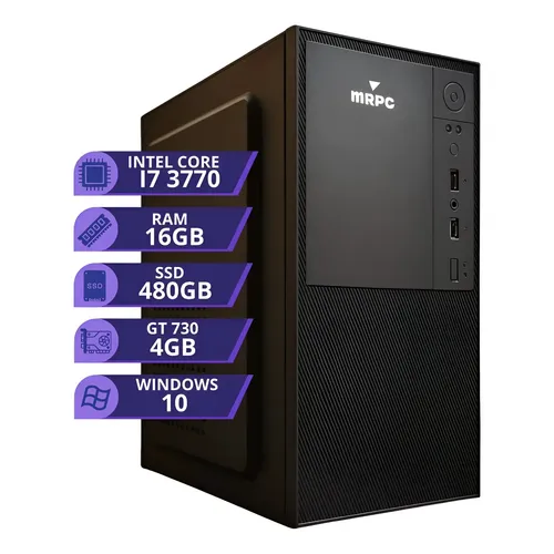 PC CPU Work Intel I7 3770 3.4Ghz 16GB SSD 480GB GT730 4GB