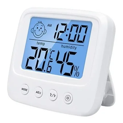  Termometro Higrometro Temperatura / Humedad Y Reloj 