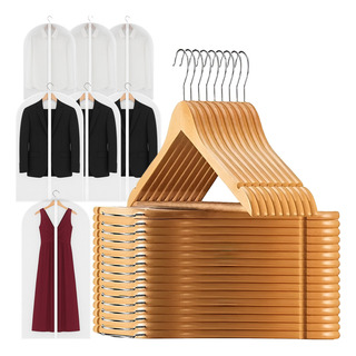 Set De 25 Ganchos De Madera Incluye 7 Cubre Polvo Set De 25 Ganchos De Madera Incluye 7 Cubre Polvo