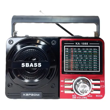 Rádio Portátil Am Fm Bt A Pilha E Energia Usb Recárregavel Cor Vermelho Bivolt:altere A Voltagem Dentro Do Compartimento De Pilhas 110v-220v