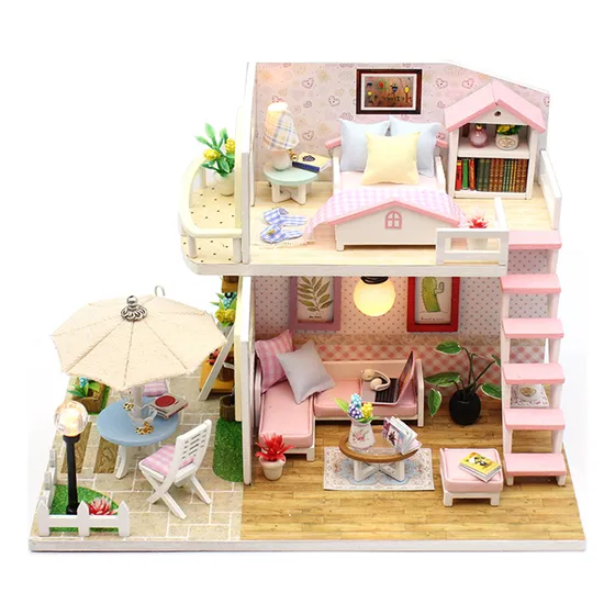 Kits De Casas De Muñecas De Bricolaje: Casa En Miniatura Con