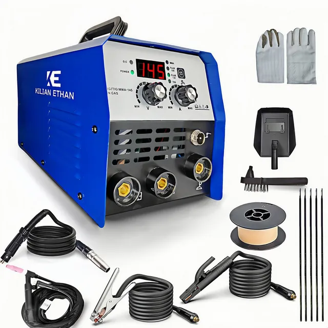 Soldador Inversora 3 En 1 Multiproceso Mig/lift Tig/stick, Maquina De Soldar Microalambre Portátil Kilian Ethan 940 azul de