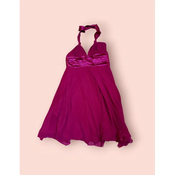 Vestido De Fiesta Color Fucsia Prácticamente Nuevo