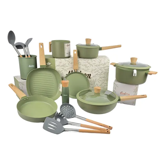 Set Olla Hudson Completo Antiadherente 15pz Molinillo Regalo