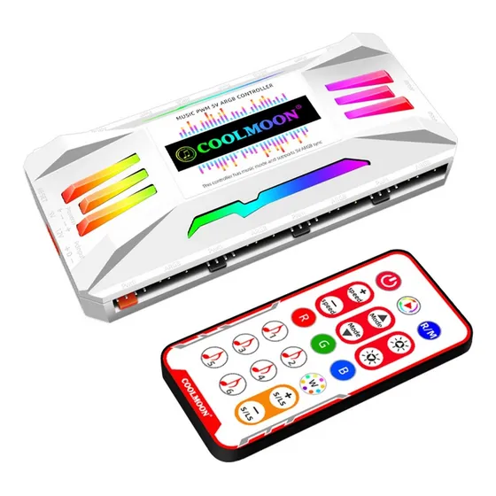 Controlador De Fan Argb 5v E Pwm 4 Pinos 8 Portas Coolmoon