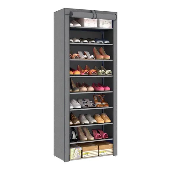 Mueble Zapatera Armario Organizador Repisa Armable Multiusos Color Gris Oscuro