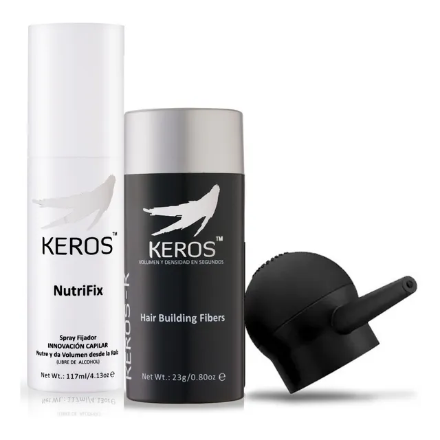 Pack Trío Keros Cubre Calvicie Nano Fibras +spray+aplicador