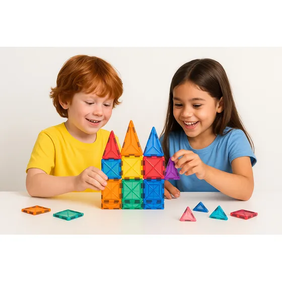 Bloques Imanes Magnéticos Magnific Tiles 30 Piezas Hexagonales Y Triangulos Educativos Habilidad Didacticos Infancia Infantiles Motrocidad Fina Concentracion Saludables Ideal Pasa Tiempos Dias Lluvia