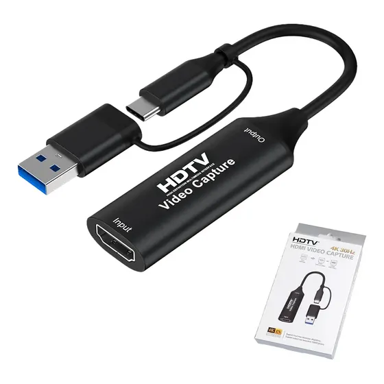Capturadora 4k 2 En 1 Usb C Hdmi, Pnp Para Pc Y Consolas
